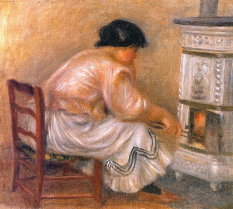 Pierre-Auguste Renoir Femme au coin du poele oil painting picture